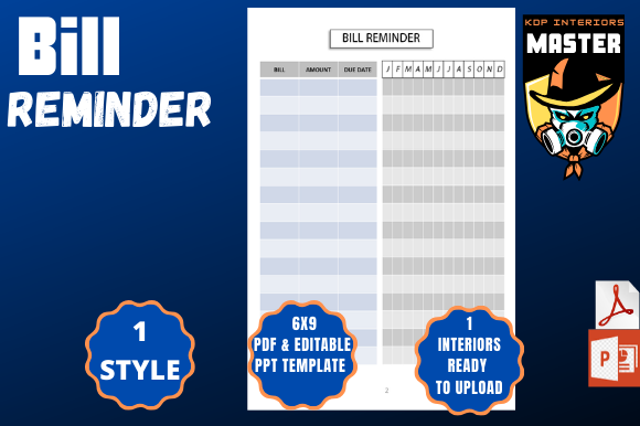 Bill Reminder: Your Low-Content Book Solution for KDP