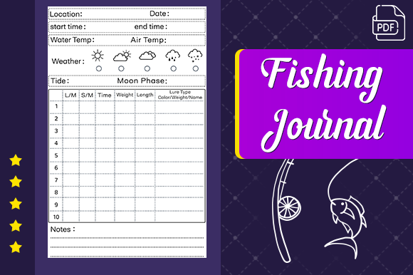 Fishing Journal Notebook KDP Interior